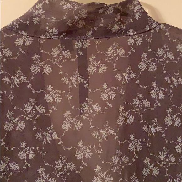 Anthropologie BELLATRIX GRAY SHEER LONG SLEEVE BLOUSE BLOUSE BELL SLEEVES Floral - Picture 5 of 13